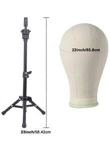 22INCH Wig Head Mannequin Head With Wig Stand ,Manikin Canvas Head For Wigs Making Display - View 9