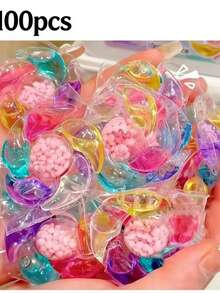 6-In-1 Laundry Detergent Capsules (100/50/30/10 Pcs Per Box), Concentrated Detergent Pearls, Fresh And Pleasant Fragrance, Strong Stain Removal And Color Protection, Floral Scent, Suitable For Busy Families, Compatible With All Washing Machines, Gentle Care For Fabrics, Quickly Dissolves In Water, Keeps Clothes Soft, Fresh And Clean For Long - Liquid - View 14