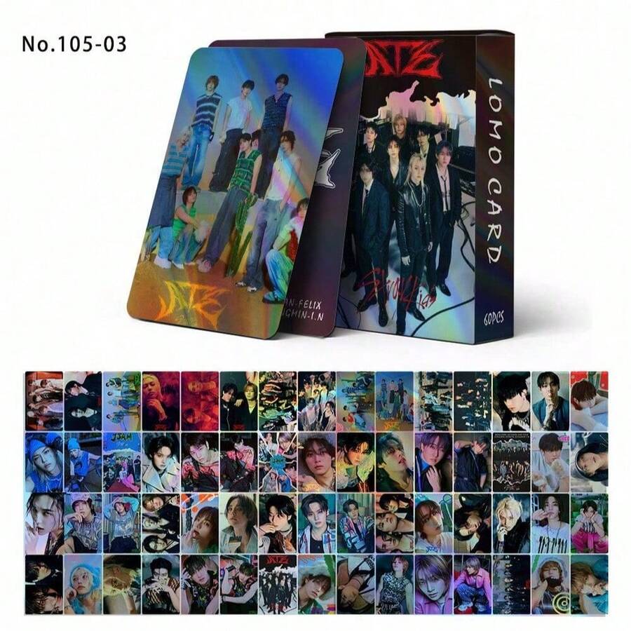 60pcs K-Pop Laser Photo Card Set, Complete LOMO Greeting Cards & Shiny Collectible Films, "5-Star" And "Karma" Album Collection, Min-Ho, Min-Ho, Chang-Bin, Min-Ho... - Toy Cards - View 1
