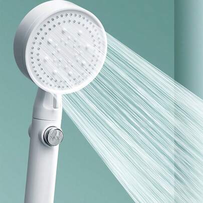 1 pièce Pomme de douche haute pression à 5 réglages, Douchette filtrée multifonction, 5 modes réglables, Facilement détachable, Avec interrupteur pause, Accessoire de salle de bain, Pomme de douche à main de rechange