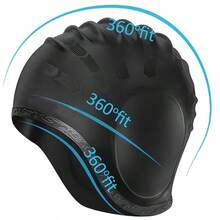 1 pieza Gorro de natación profesional de silicona impermeable - Diseño de doble cobertura de oreja, adecuado para adultos y cabello largo, antideslizante, esencial para entrenamiento/spa - A - Ver 7