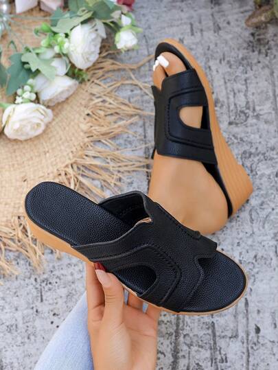 Giày sandal đế xuồng phong cách Bohemian cho nữ, đế bằng thấp, kiểu dáng thể thao thường ngày, chống trơn trượt, sandal cao gót vừa phải đa năng, thích hợp làm quà tặng Ngày của Mẹ, giày cao gót