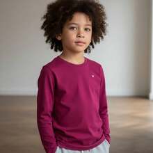 Voker Children's Long-Sleeved Thermal Shirt | Unisex Second Skin Sun Protection - 紫紅色 - 查看 4