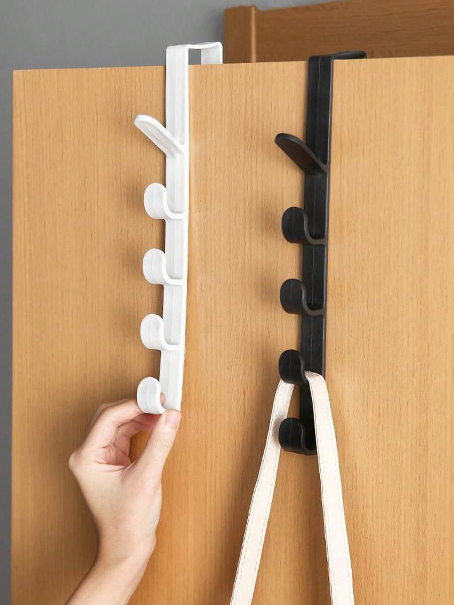 Acrylic Stone Pattern Wall Hooks Damage-Free Adhesive Hanging Hooks For Clothes Bags Hats Coats Towels In Dorm Closet Bathroom Bedroom Kitchen, No Drilling Required Self-Adhesive Wall Mount Hooks Decorative Geometric Design Home Organization Storage Solution For Apartments Offices - Multicolor - View 1