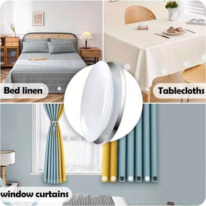 6 piezas Pesos magnéticos resistentes para cortina de ducha - Ganchos magnéticos para cortina, blancos, diseñados para proporcionar un fuerte poder de sujeción magnética, adecuados para asegurar varios tipos de cortinas y manteles, cortinas para exteriores, sin necesidad de electricidad