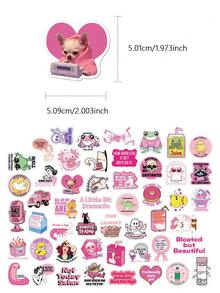 50pcs Pink Funny Stickers For Notebooks Laptops And Phone Cases Stickers - A - View 2