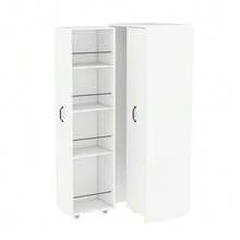 Expandable Bookshelf With Wheels – 4 Shelves, Interchangeable Left And Right, MDF, 20 Kg Load Capacity Per Shelf, Can Be Used As A Shelf In Bathroom, Kitchen Or Living Room, White - White - View 11