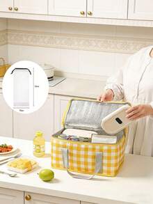 1 túi dã ngoại kiểu INS, dung tích lớn, cách nhiệt, có thể tái sử dụng, dùng đựng thức ăn dã ngoại, túi đi biển, túi giữ lạnh có khóa kéo - Thích hợp cho thời tiết nóng hoặc lạnh, giỏ dã ngoại gấp gọn, hoàn hảo cho bãi biển, tiệc ngoài trời, cắm trại và dã ngoại. - Nhiều màu - Xem 6