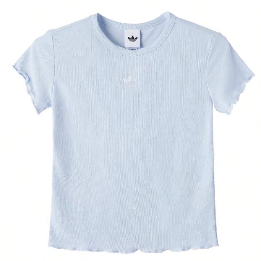 Adidas ESS BABY SS T 女式休闲日常户外旅行短袖T恤 KE1108 - 晶藍 - 查看 1