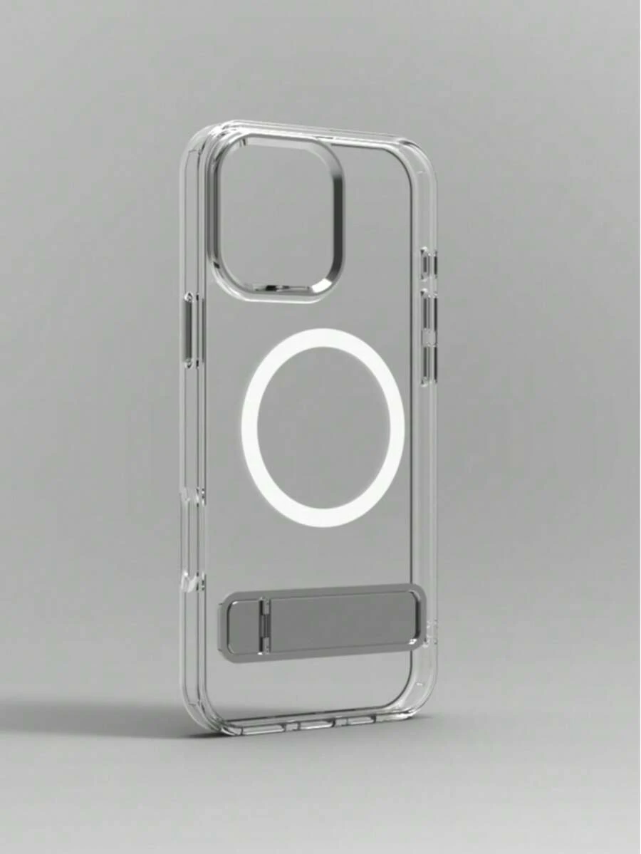 适用于 的透明磁吸手机壳,防震 TPU 材质,支持无线充电,隐形支架 - 白色 - 查看 1