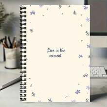 100-Page Artistic Floral Pattern Spiral Notebook, Purple Cover, Suitable For Work Records, Study Notes, School Daily Use. Can Be Used As Graduation Gift, Birthday Gift, Diary, Daily Planner, Memo Pad, A Thoughtful Gift Choice. - Y - View 5