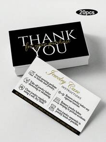 50 thẻ hướng dẫn chăm sóc trang sức, thẻ hướng dẫn và vệ sinh trang sức, thiết kế trắng đen, phù hợp cho ngành kinh doanh trang sức. - Bộ - Xem 6
