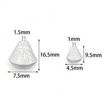 50/100 piezas/paquete Cuentas con borla CCB, Conectores de colgante con tapa de flor de plástico chapado en plata vintage, Accesorios de joyería DIY - Sombrero con borlas - Ver 5