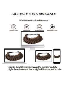 Elastic Braided Synthetic Hair Headband - Gold - View 7