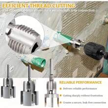 6pcs Multi-Function Threaded Pipe Cutter Set | Suitable For 1/2", 3/4", 1" PVC/Plastic Pipes, Integrated Internal & External Threaded Tool, Compatible With Drill Pipe Threaded Cutter Set, Ideal Christmas Gift For Father And Son - 6pcs Set - View 4