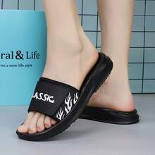 Geometric Pattern EVA Lightweight Waterproof Beach Slippers, Suitable For Spring And Summer - Black - View 12