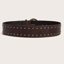 2025新款复古美式朋克风铆钉腰带，百搭牛仔裤皮带 - 美式復古皮帶 - 查看 4