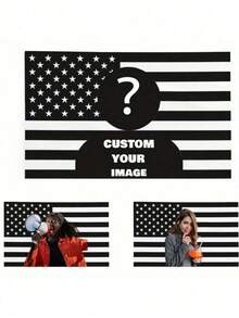 1pc Customized DIY Black American Flag Portrait Tapestry, Creative USA Flag Personalized Polyester Decorative Wall Hanging, Home Friend Couples Print Tapestry, Living Room Bedroom Office Home Decor / Room Decor / Party Decor Wall Hanging, Breathable, Lightweight, Washable, Cute, Love, Shining, Soft, Comfortable, Elegant, Custom, Personalized, Unique, Him, Her, Boyfriend, Girlfriend, Dad, Mom, Family, Friends, Season Picks, Autumn Home Refresh, Scandinavian Cozy Home, Winter Grace, Fall Decor,Warm Ambience - màu đen - Xem 12