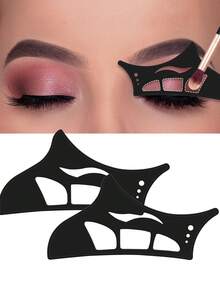 2/1 Pack Of Reusable Eyeshadow Templates, Cat-Eye Eyeliner Templates, Eyeshadow Concealers, Eyeliner Winged Eyeshadow Makeup Aids, Create Versatile Looks, Stunning Makeup Effects, Silicone Eye Makeup Aids, Eyeshadow, Eyeliner, And Under-Eye Concealer Templates, Mother's Day Gift/Summer Travel Essential Makeup Tools - Multicolor - View 1