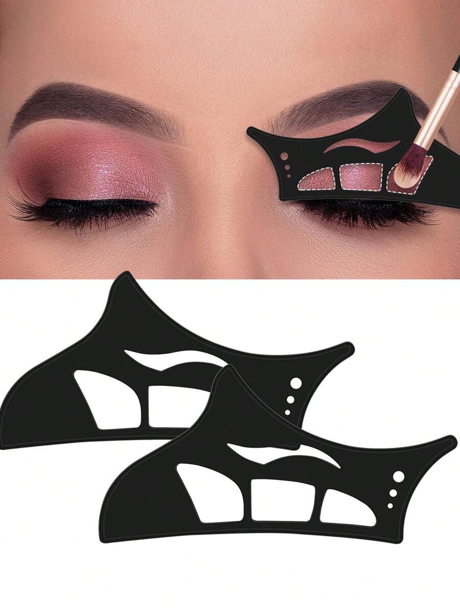2/1 Pack Of Reusable Eyeshadow Templates, Cat-Eye Eyeliner Templates, Eyeshadow Concealers, Eyeliner Winged Eyeshadow Makeup Aids, Create Versatile Looks, Stunning Makeup Effects, Silicone Eye Makeup Aids, Eyeshadow, Eyeliner, And Under-Eye Concealer Templates, Mother's Day Gift/Summer Travel Essential Makeup Tools - Multicolor - View 1
