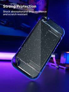 2 Transparent Glitter Protective Case, NS2 Detachable Game Console Protective Cover, High Transparency Starry Sky Sequin Crystal Shell, PC Hard Shell Anti-Fall Shock-Absorbing Anti-Scratch, Can Be Directly Inserted Into The Dock Without Affecting Charging, 1:1 Precise Cutout Fit, Anti-Yellowing Durable Material, Cute Gamer Desk Accessory, Recommended Gift For Holidays - View 7
