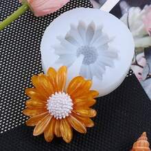 1 Set Seamless Chrysanthemum 4-Piece Aroma Stone Silicone Mold, Handmade DIY Fragrance Stone Decor Mold, Multiple Patterns, Non-Stick & Easy Release - White - View 7