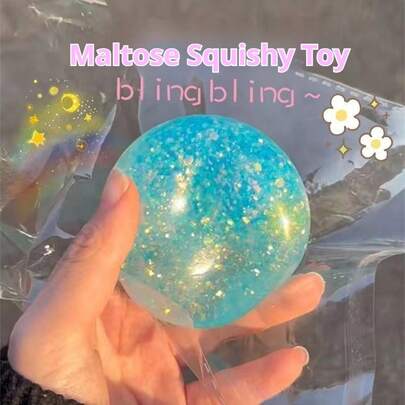 Aurora Decompression Malt Sugar Ball, Slow Rebound Glitter Squeeze Stress Relief Ball, Squeeze-Relieve Stress-Grape Texture, Durable, Stress Relieving Toy For Children/Adults, Perfect For Holidays/Birthdays/Christmas/Easter Gifts