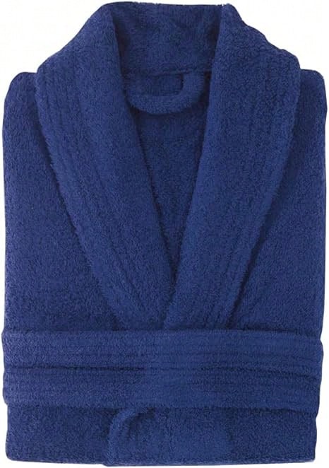 Merca9 Home Premium 100% Cotton Bathrobe 420gsm, Absorbent Terry Bathrobe Hotel SPA Style, Soft Unisex Bathrobe, Sizes S-XXL, Natural Cotton Feel - Màu xanh hải quân - Xem 1