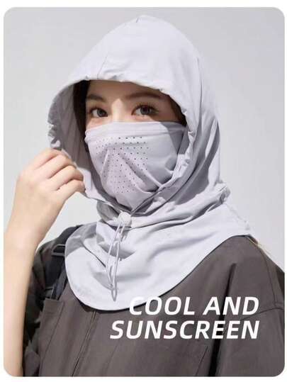 1 Stück Unisex Eisseiden UV-Schutz Balaclava - Atmungsaktive nahtlose Gesichtsmaske mit verstellbarem Kordelzug für Outdoor, Motorrad, Radfahren, Angeln, Sonnenschutzmaske für Frauen, Gesichtsmaske für Radfahren und Skifahren für Männer