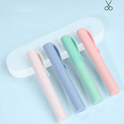 قص الورق 1 قطعة مقص صغير محمول بشكل قلم، للمنزل والمكتب والدراسة، ألوان عشوائية