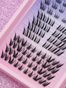 88 Clusters Lashes Clusters Mixed Tray Volume Fluffy Clusters Lashes Wispy Individual Lashes Extensions Kit DIY Eyelashes Makeup - C - View 4