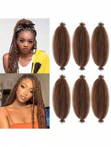 FULCRUM 12/18/24/30 pouces Cheveux Afro Twist 1/6 paquets Noir naturel Cheveux de torsion Marley Crochet pour femmes Pré-séparés Cheveux Twist Afro Printemps Gonflés Pré-ébouriffés Cheveux Twist Printemps pour Faux Locs Extensions de cheveux synthétiques - Tabac - Voir 11