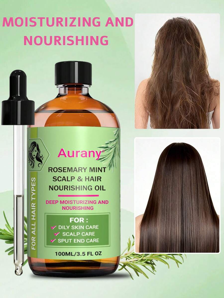 AURANY 纯冷压迷迭香精油，迷迭香油，滋养面部肌肤，改善干燥肌肤，保持肌肤柔软，提升肤质，日夜护肤，柔滑紧致肌肤，适用于面部、手部、足部、身体，情人节、圣诞节礼物 - 30毫升/100毫升。