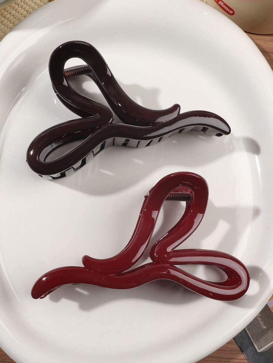 2 chiếc kẹp tóc hình trái tim bóng bẩy, kiểu dáng retro thanh lịch, kẹp tóc đơn giản, phụ kiện tóc mùa hè cao cấp, thiết kế rỗng sang trọng, kẹp tóc đi biển, kẹp tóc du lịch. - Nhiều màu - Xem 1