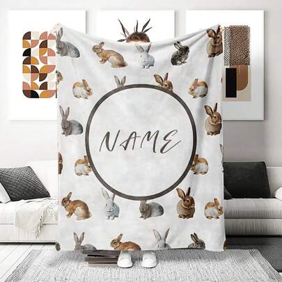 بطانية أرنب شخصية مخصصة، بطانية فلانيل أرنب عيد الفصح مخصصة بالاسم، بطانية شخصية مع اسم، بطانية ملقاة مخصصة، بطانية حيوان جميلة، أفضل بطانية، بطانية مريحة، هدية عائلية، هدية عيد ميلاد، هدية عيد الميلاد، هدية شخصية، هدية مثالية للأصدقاء، قابلة للغسيل، فريدة من نوعها، هدية شخصية للأصدقاء، مناسبة للأريكة والسرير والسيارة وغرفة الشاي وغرفة النوم وغرفة المعيشة والحمام وغرفة الطعام والمكتب، قابلة للتنفس، خفيفة الوزن، قابلة للغسيل