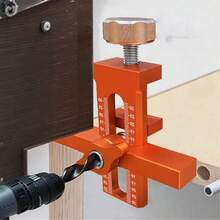 2-In-1 Cabinet Door Installation Fixture, Aluminum Alloy Positioning Tool, Adjustable Door Panel Installation Drilling Tool, Suitable For Precise And Efficient Woodworking In Homes And Offices, Woodworking Manual Tools, Rust Proof Clamps For Precise Positioning - 1pc+10mm Drill - View 5