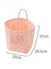 1个碎花印花大容量洗衣篮，带提手，可折叠圆形脏衣收纳盒，泡沫绗缝洗衣篮，便携式多用途收纳篮，适用于浴室、卧室、宿舍、衣橱整理，可折叠衣物/毯子收纳盒，S/M/L尺寸家用收纳篮，化妆品收纳篮，桌面收纳袋，零食篮，带提手，适合女性和女孩，化妆品收纳篮，玩具收纳篮，护肤品收纳篮。 - 西瓜粉 - 查看 14