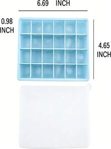 1个蓝色硅胶冰格，带盖 - 24格，柔软易脱模，可堆叠，可重复使用，是制作夏日饮品、鸡尾酒、冷萃咖啡、冰沙的理想之选，适合在家、酒吧、烧烤、派对、办公室使用 - 是家庭厨师、调酒师和主人的完美礼物 - 彩色 - 查看 4