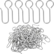Metal Curtain Track Hooks, S-Shaped Small Curtain Hooks, Curtain Hook Pins, Curtain Line Hooks, Curtain Track Rollers, Ceiling Curtain Tracks, Home & Bathroom Decor, Autumn Decor, Bathroom Accessories, Back To School Ceiling Decor Hooks, Curtain & Shower Curtain Clips, Curtain Track S-Hooks, Car Curtain Hooks - Silver - View 2