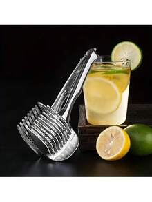 1个柠檬切片器，番茄切片器，铝合金材质，多功能家用切片器，水果番茄分割器。铝合金柠檬切片器，手动番茄切片夹，番茄和鸡蛋/菠菜分割工具。柠檬切片器采用合金材质制成。 - 彩色 - 查看 3