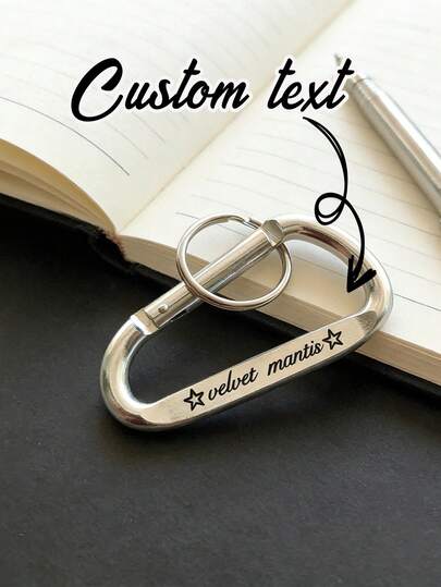 1 pieza Llavero personalizado - Regalo de aniversario grabado - Mosquetón negro personalizado con mensaje - Mosquetón plateado personalizado, llavero de escalador, mosquetones, equipo de viaje y camping, mosquetones para campamento, regalo perfecto para entusiastas del aire libre, camping, senderismo, trekking y viajes, Día de la Madre