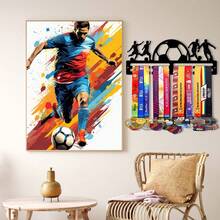 1pc Metal Medal Display Rack, Wall Decor Storage Holder For Sports Awards, Suitable For Sports Enthusiasts And Athletes, Can Be Displayed Indoors And Outdoors, Perfect Gift For Sports Fans And Champions - Black - View 6