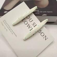 2个奶油色、白色和蓝色波点可爱百搭波浪形发夹，简约发饰 - 彩色 - 查看 2