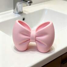 1pc Butterfly Shaped Toothbrush Holder, Suitable For Storing Stationery In Bedroom Or Hanging Toothbrush In Bathroom, Decorative And Practical, Made Of Durable Plastic, Butterfly Design, Multi-Functional, Easy To Clean, Space-Saving, Available In White And Pink Colors, Ribbon Decor On Butterfly Shape, Can Hold Toothbrush Or Pens, Suitable For Bathroom, Bedroom, Kitchen, Desk, Vanity, Great Gift Option - Multicolor - View 4