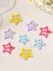 10 Stück/30 Stück/50 Stück zufällige Farbe Stern Haarspangen, Mädchen Haarschmuck Fünfzackige Stern BB Clips, kleine Clips für Fransen, Sommer, Feiertage, Reisen - Verschiedenfarbig - Übersicht 7