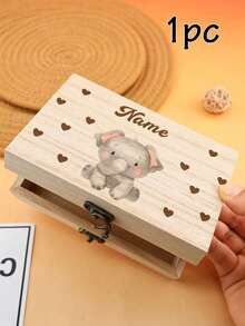 Custom Name Animal Memory Box, Cute Cartoon Style Keepsake Storage Box For Bedroom Shelf Desk Decor And Memory Collection, Personalized Name Keepsake Gift For Birthday Family Surprise, Sweet Home Decoration And Treasure Organizer, Customized Memory Box Gift Idea, Customizable Keepsake Storage Box - Style C - View 9