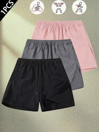 Dams sommarshorts med andningsfunktion, med dragsko i midjan, sidofickor och unik design med ventilationshål, lämpliga för vardag, kontor, fest, camping och andra tillfällen