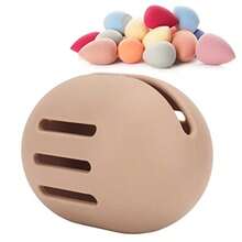 Estuche Ventilado para Soporte de Esponja de Maquillaje Lindas Esponjas de Belleza de Silicona Licuadora Cosmética Contenedor de Transporte Caja de Almacenamiento de Huevos de Caqui - Caqui - Ver 5
