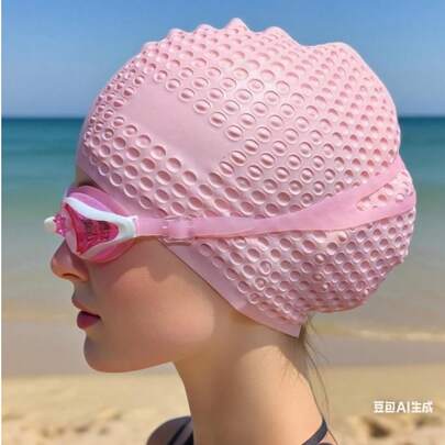 Mũ bơi chống thấm nước cho nam và nữ - Độ đàn hồi cao, bảo vệ tai và che phủ tóc dài - Mũ lặn silicon đàn hồi lớn, Mũ bơi silicon, Độ đàn hồi cao, Thiết kế dày dặn Phù hợp cho tóc dài và tóc ngắn, Giữ tóc khô, Dễ tháo lắp, Phù hợp cho các môn thể thao dưới nước ngoài trời, Phụ kiện bơi lội bền - Lựa chọn lý tưởng cho Ngày lễ tình nhân, Lễ hội hóa trang, Đồ dùng cần thiết cho bãi biển, Phụ kiện bãi biển, Phao bơi