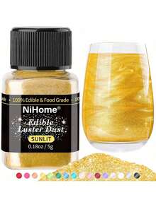 Bột nhũ ăn được, thích hợp dùng cho đồ uống, sô cô la, kem phủ, dâu tây, bánh cupcake, kẹo, bánh quy - Thuần chay - Nhiều màu - Xem 15